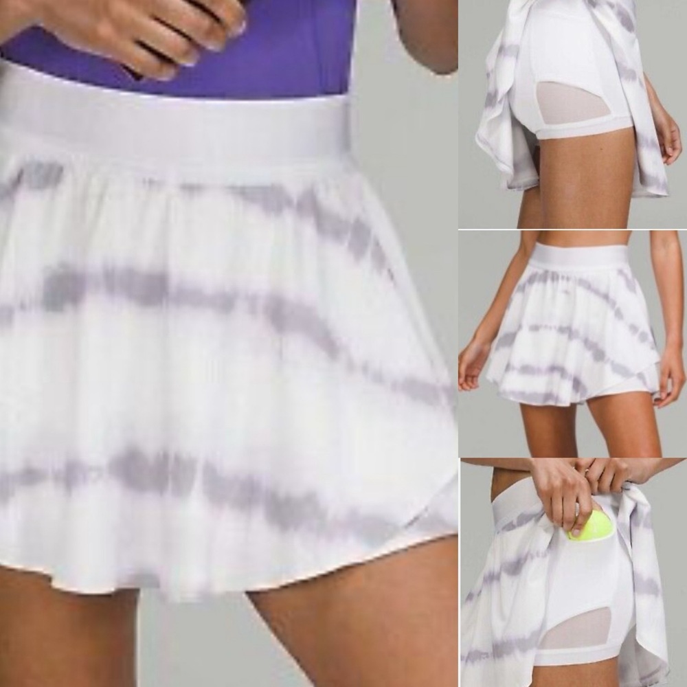 Lululemon Transverse Lilac Tie-Dye Print Court Rival High Rise Skirt ‎ Size 8